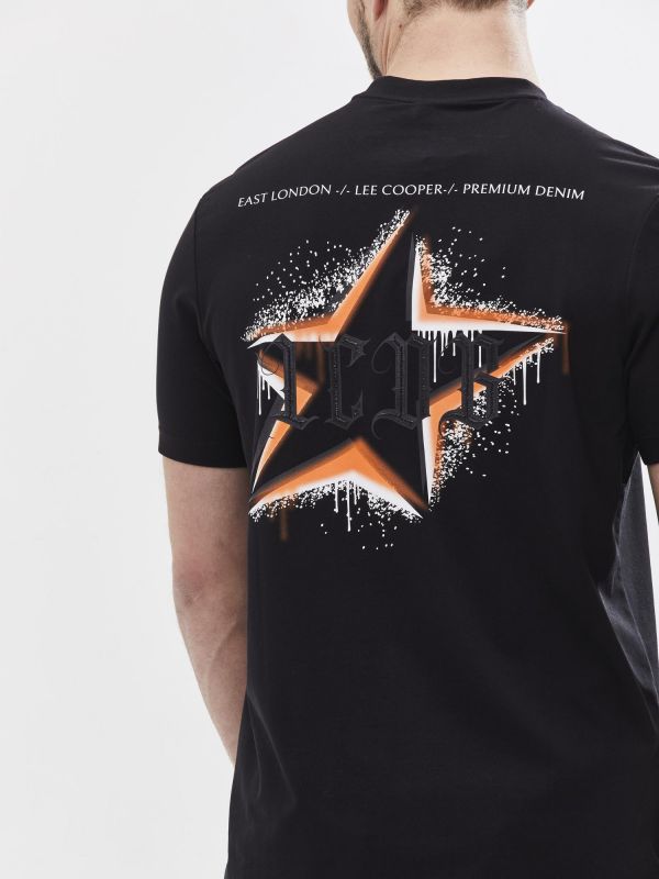 טי שירט עם הדפס דו צדדי לגבר