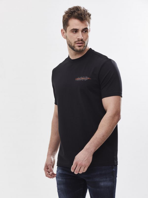 טי שירט עם הדפס דו צדדי לגבר