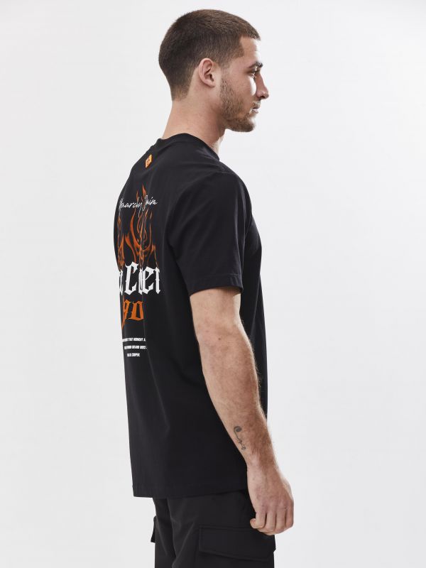 טי שירט עם הדפס דו צדדי לגבר