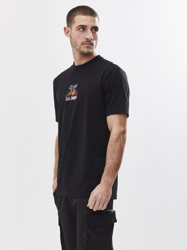 טי שירט עם הדפס דו צדדי לגבר