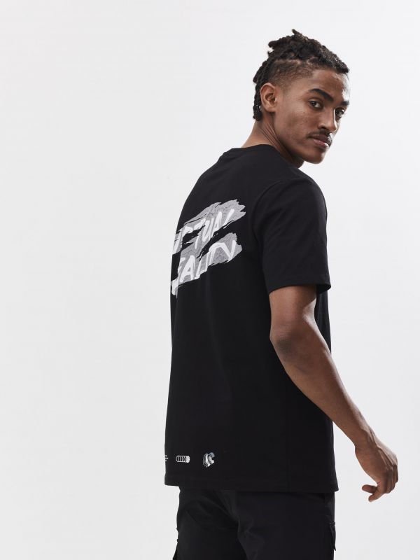 טי שירט עם הדפס דו צדדי לגבר