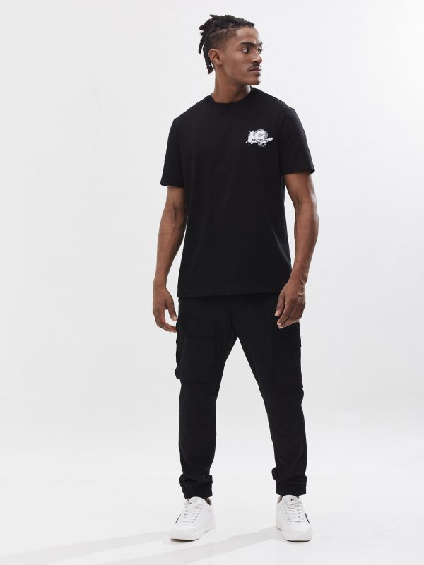 טי שירט עם הדפס דו צדדי לגבר