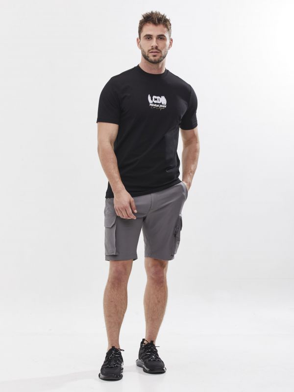 טי שירט עם הדפס דו צדדי לגבר