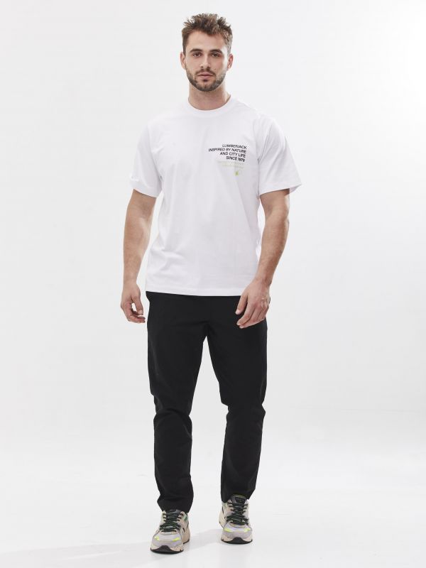 טי שירט עם הדפס דו צדדי לגברים