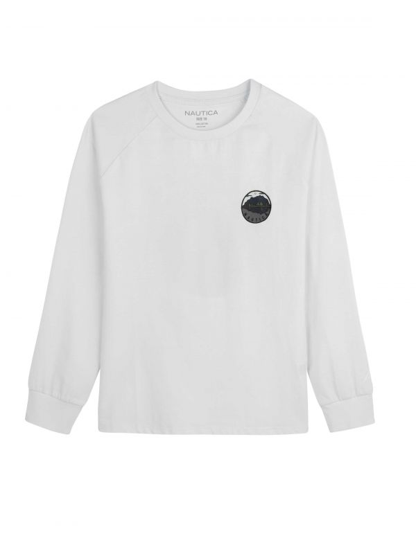 חולצת טי שירט בנים שרוול ארוך עם הדפס נוף