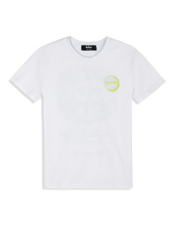 טי שירט עם שרוולים קצרים והדפס דו צדדי לילדים