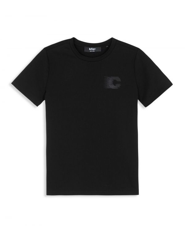 טי שירט עם הדפס גיאומטרי דו צדדי לילדים