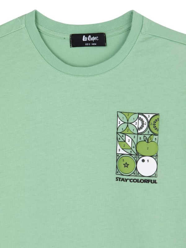 טי שירט עם הדפס דו צדדי בסטייל גיאומטרי לילדים