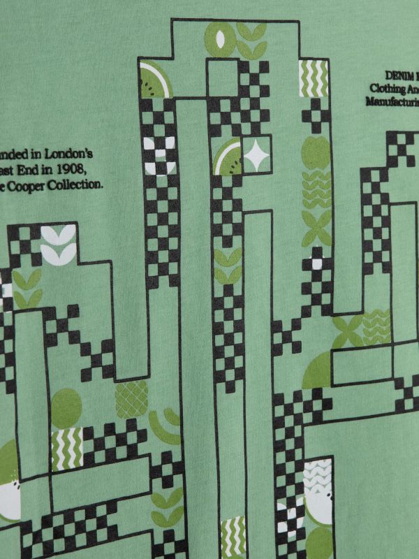 טי שירט עם הדפס דו צדדי בסטייל גיאומטרי לילדים