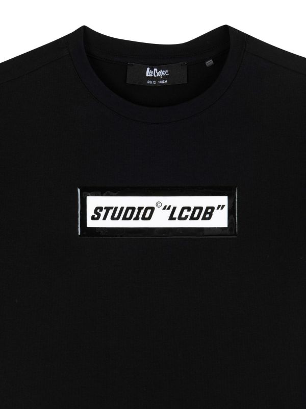 טי שירט עם שרוולים קצרים והדפס קטן לילדים