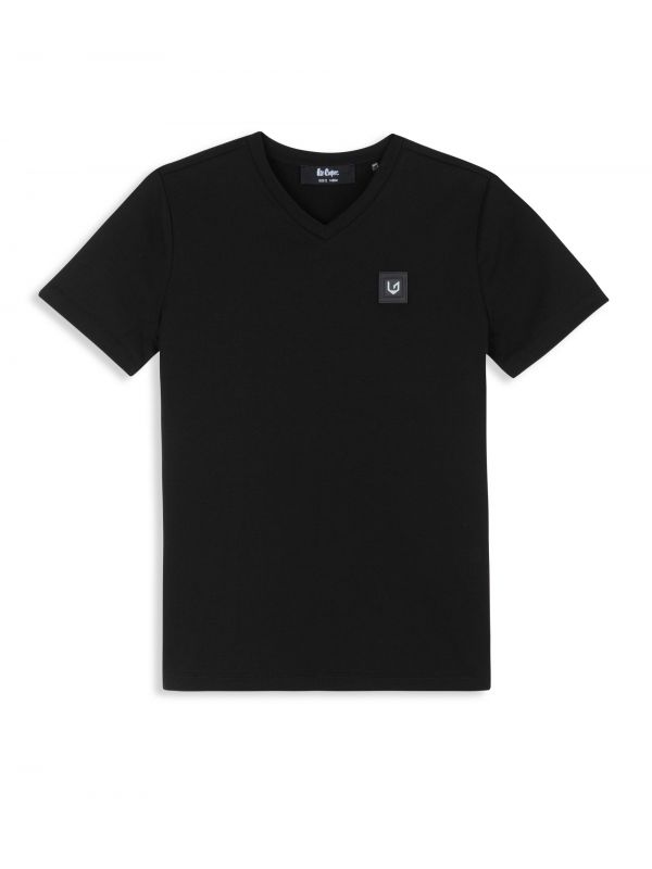 טי שירט עם תווית לוגו קטנה לילדים