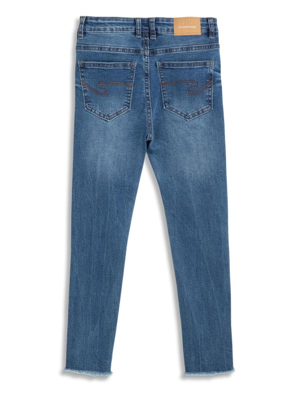 מכנסי ג’ינס ארוכים עם קרעים לילדות