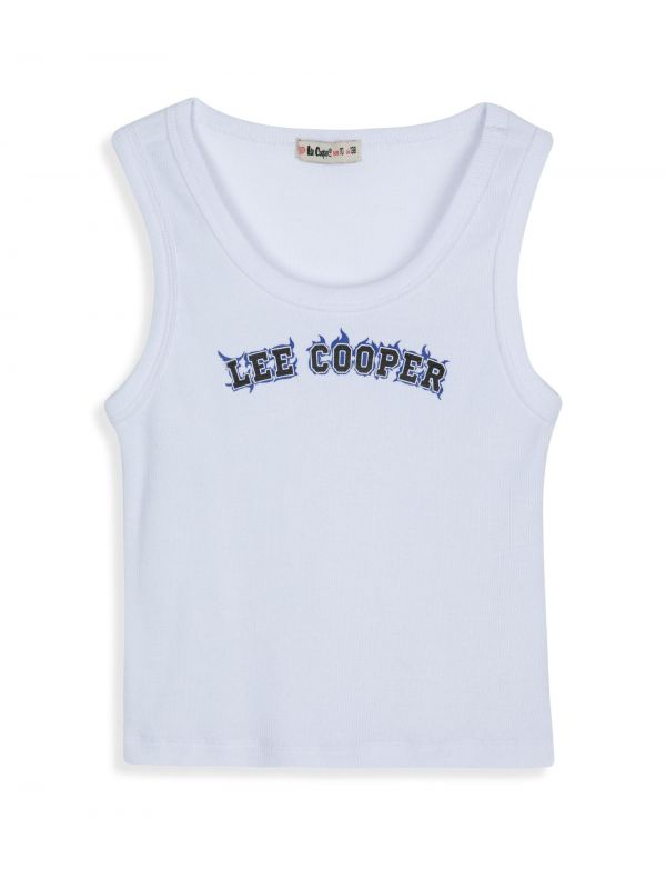 גופיית ריב עם הדפס לוגו לילדות