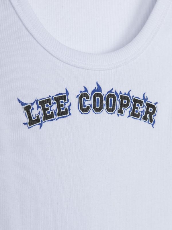 גופיית ריב עם הדפס לוגו לילדות