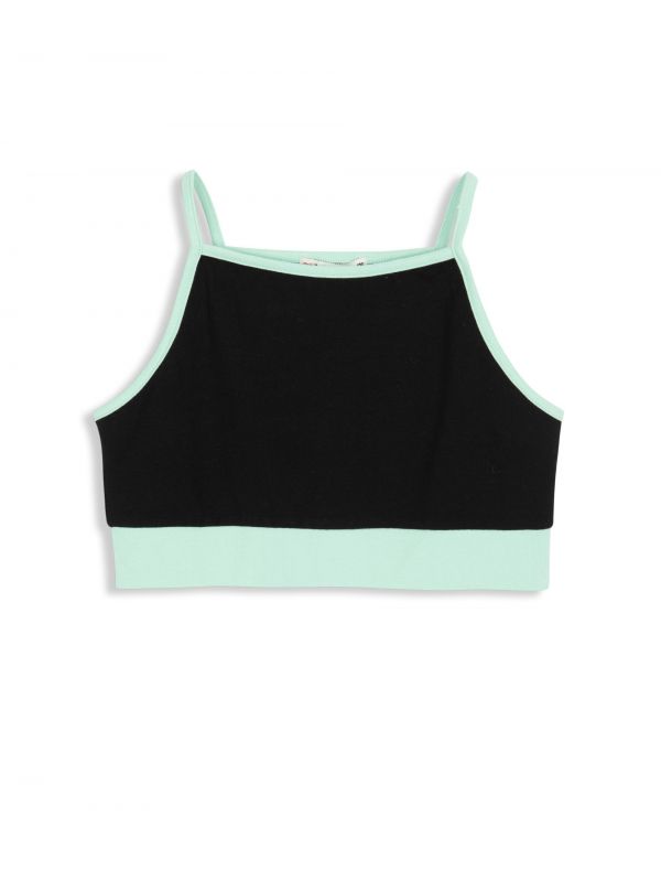 גופיית בטן מעוצבת בשני גוונים לילדות