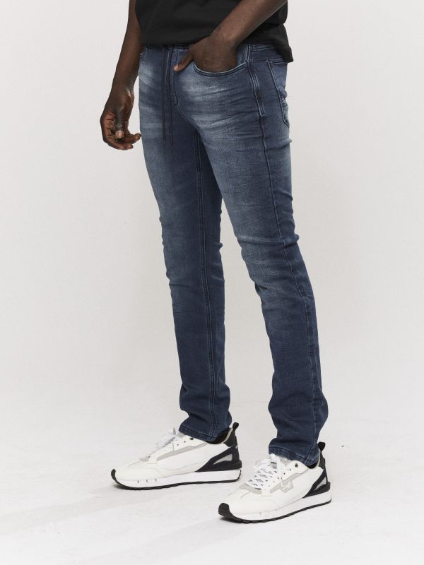 ג’ינס ROOK כחול עם שרוך קשירה לגברים