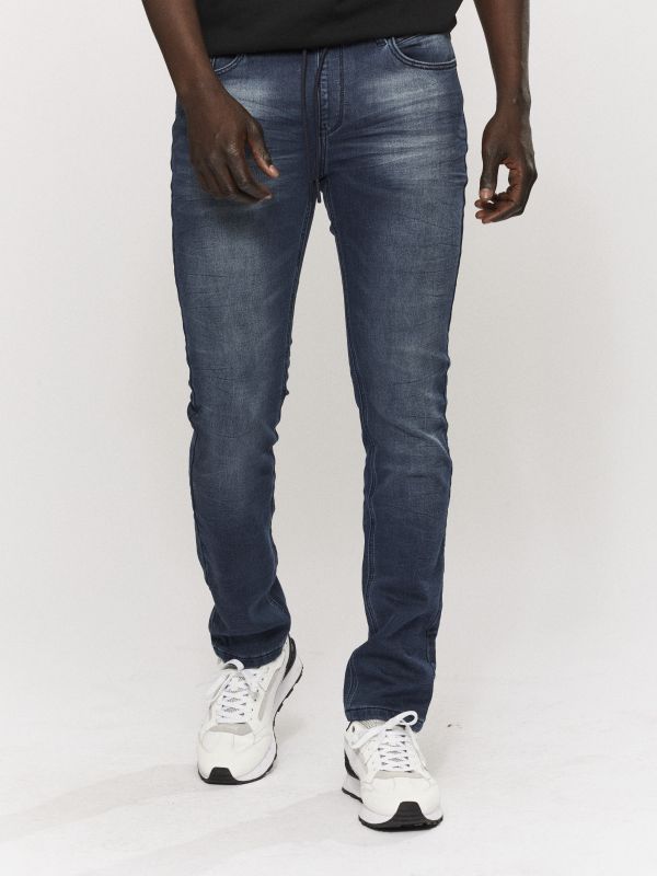 ג’ינס ROOK כחול עם שרוך קשירה לגברים