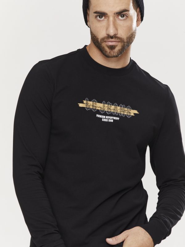 טי שירט ארוכה לגברים עם הדפס