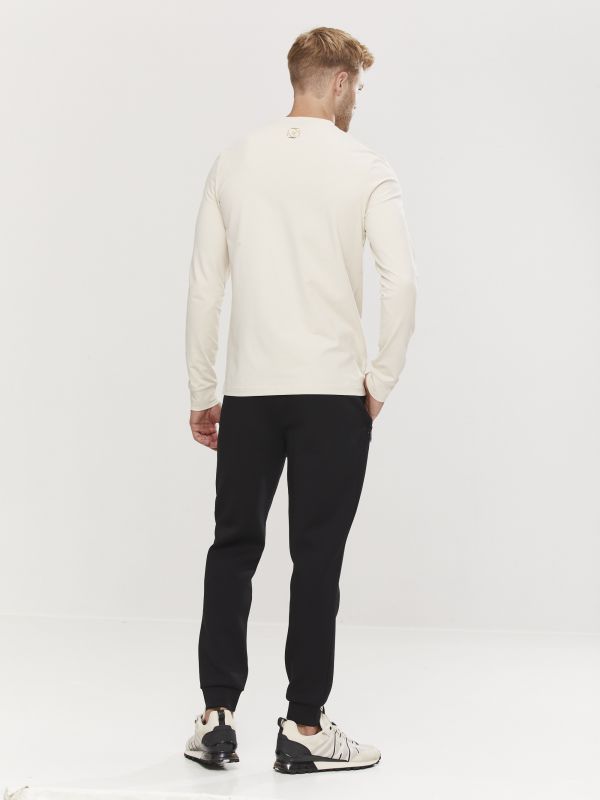 טי שירט ארוכה לגברים עם הדפס דו צדדי