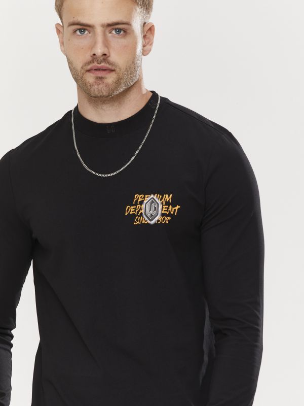 טי שירט עם הדפס דו צדדי לגברים