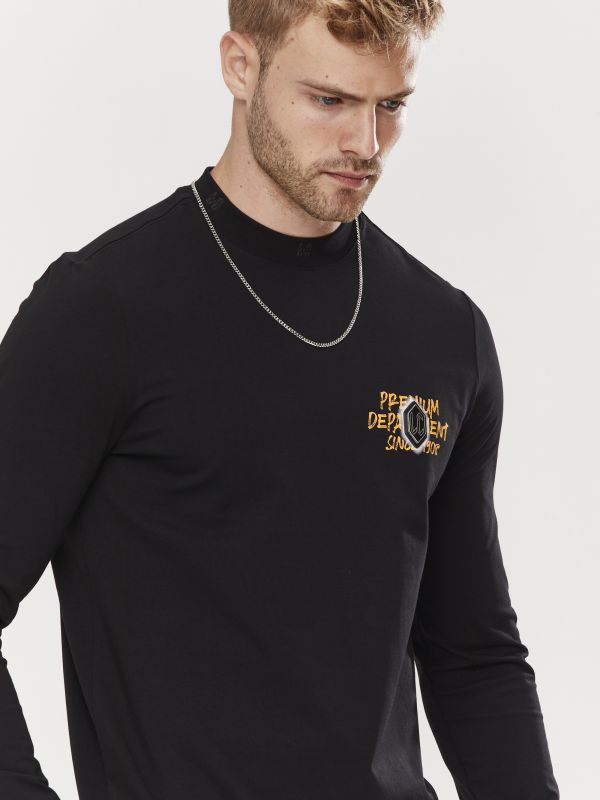 טי שירט עם הדפס דו צדדי לגברים