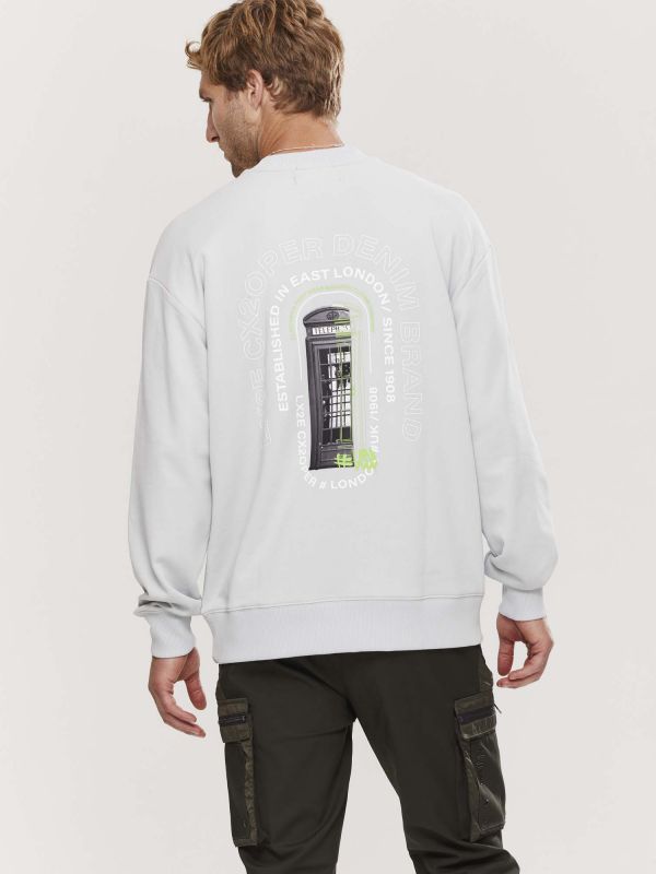 סווטשירט פרנץ’ טרי עם הדפס לגברים