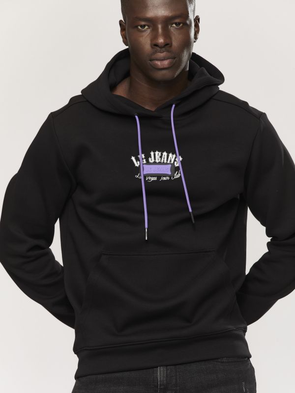 סווטשירט עם קפוצ’ון והדפס לגברים