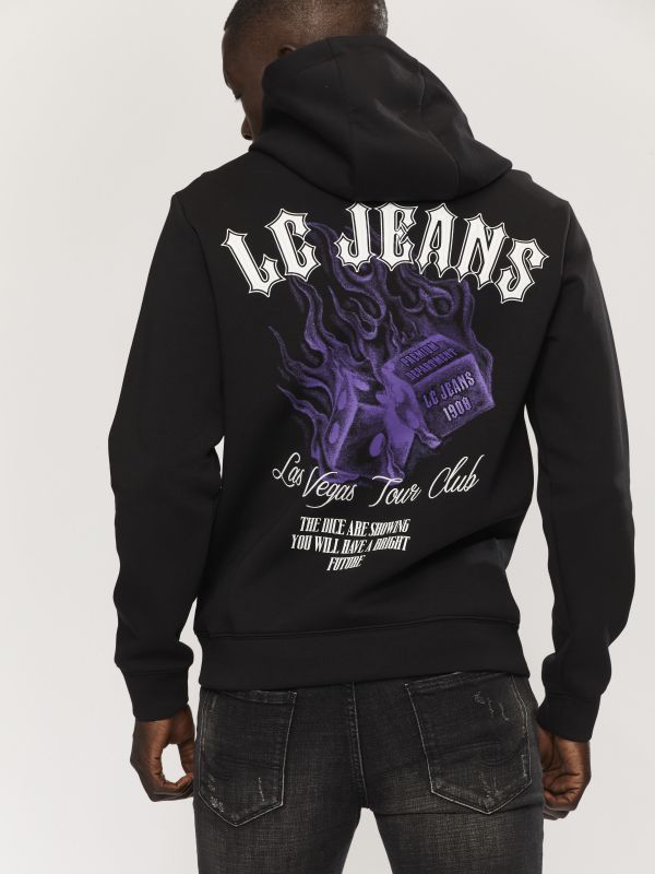 סווטשירט עם קפוצ’ון והדפס לגברים