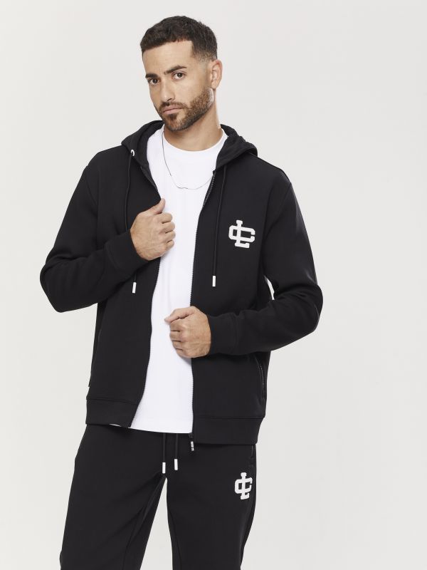 סווטשירט עם קפוצ’ון ורוכסן לגברים