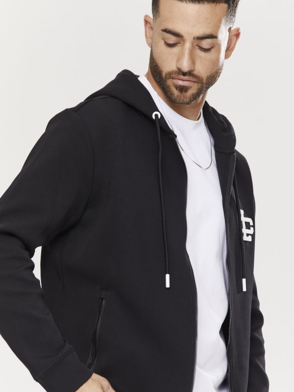 סווטשירט עם קפוצ’ון ורוכסן לגברים