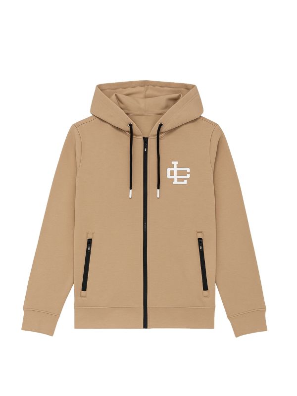 סווטשירט עם קפוצ’ון ורוכסן לגברים