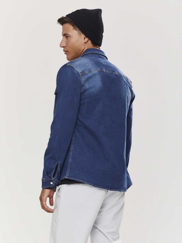 חולצת ג’ינס לגברים כחול