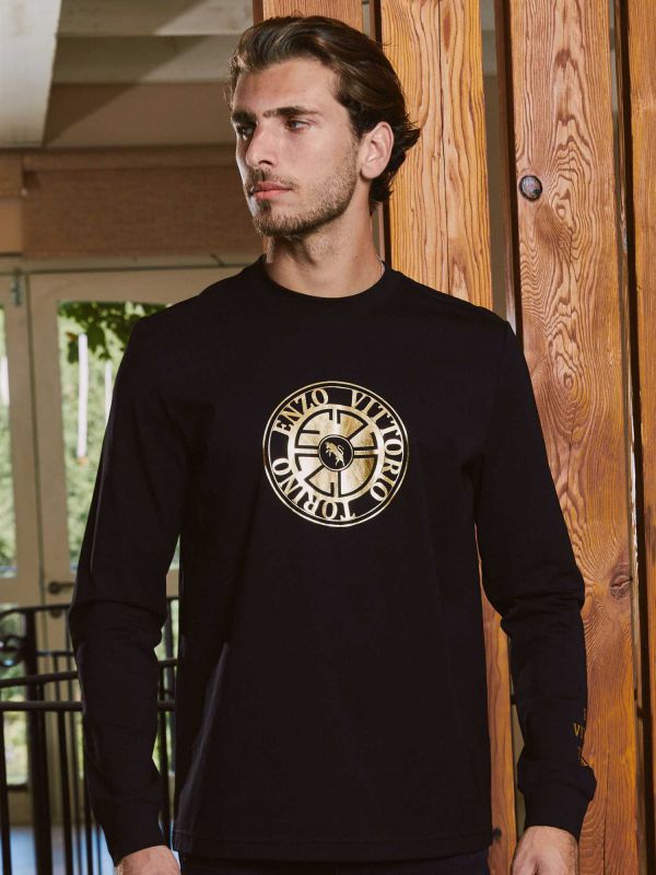 טי שירט ארוכה לגברים עם הדפס