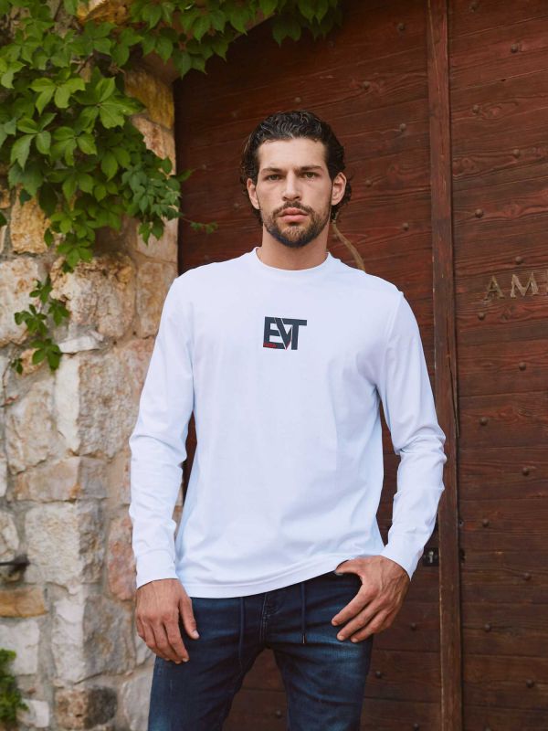 טי שירט ארוכה לגברים עם הדפס