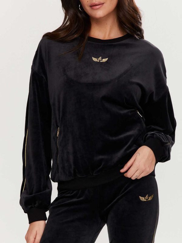 עליונית קטיפה עם רוכסן לנשים