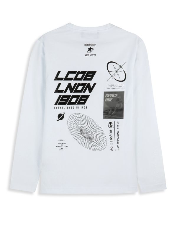 טי שירט שרוולים ארוכים עם הדפס לילדים