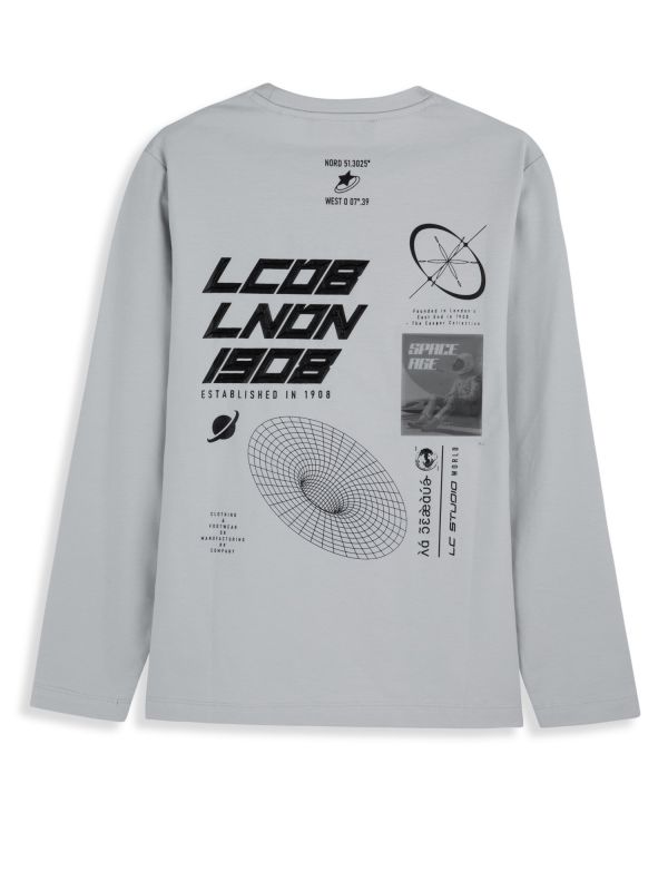 טי שירט שרוולים ארוכים עם הדפס לילדים