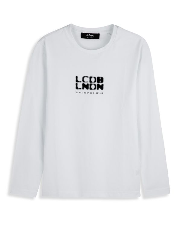 טי שירט שרוולים ארוכים עם הדפס לילדים