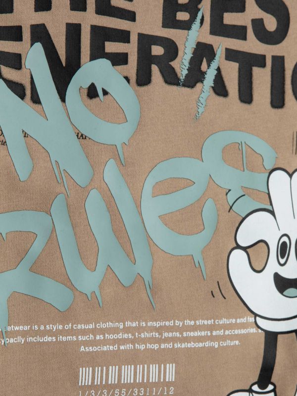 טי שירט כותנה עם הדפס דו צדדי לילדים