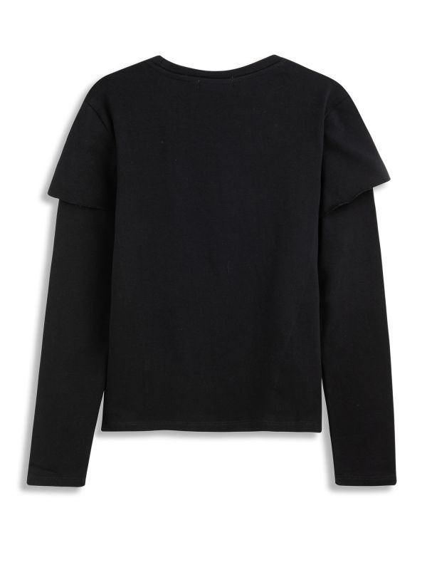 טי שירט שרוול כפול לילדות