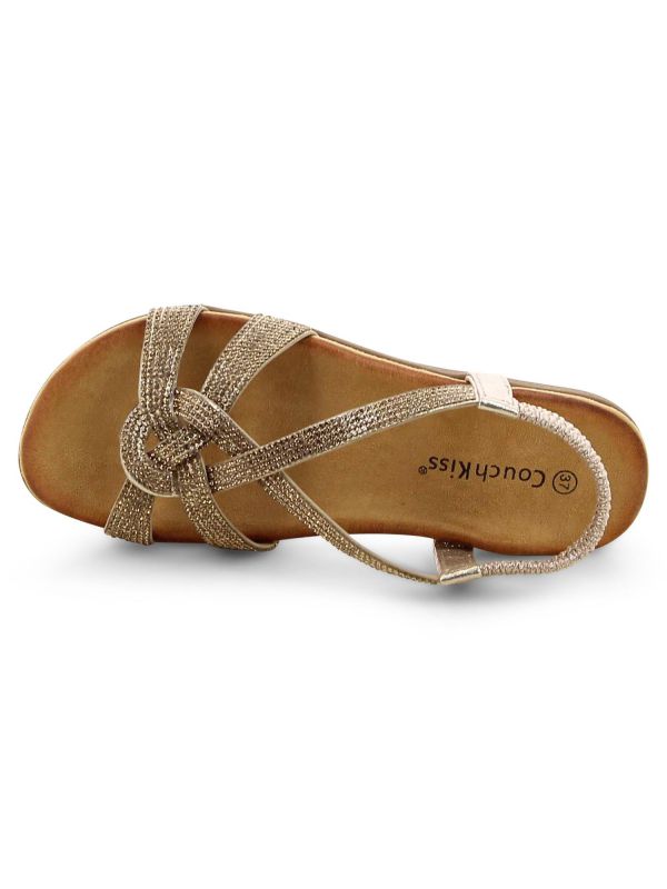 סנדלים נוחות לנשים בשילוב נצנצים