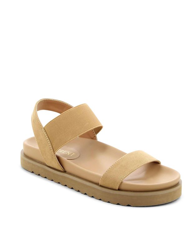 סנדלים שטוחים עם רצועות אלסטיות לנשים