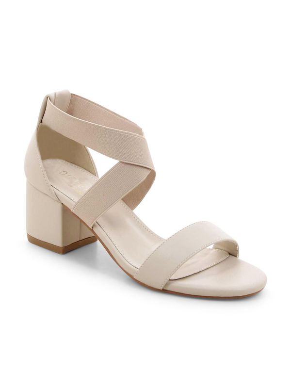 סנדלי עקב עם רצועה אלסטית לנשים