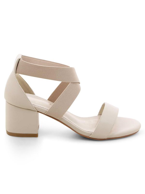 סנדלי עקב עם רצועה אלסטית לנשים