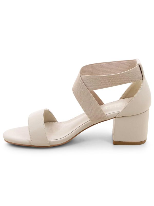 סנדלי עקב עם רצועה אלסטית לנשים