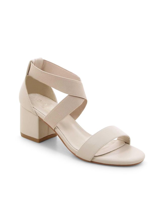 סנדלי עקב עם רצועה אלסטית לנשים
