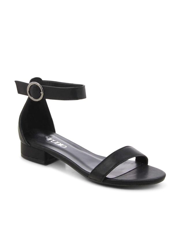 סנדלי רצועות עם עקב נמוך לנשים