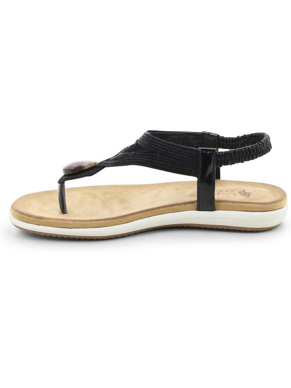 סנדלים קלועים עם תכשיט אבן משובץ לנשים