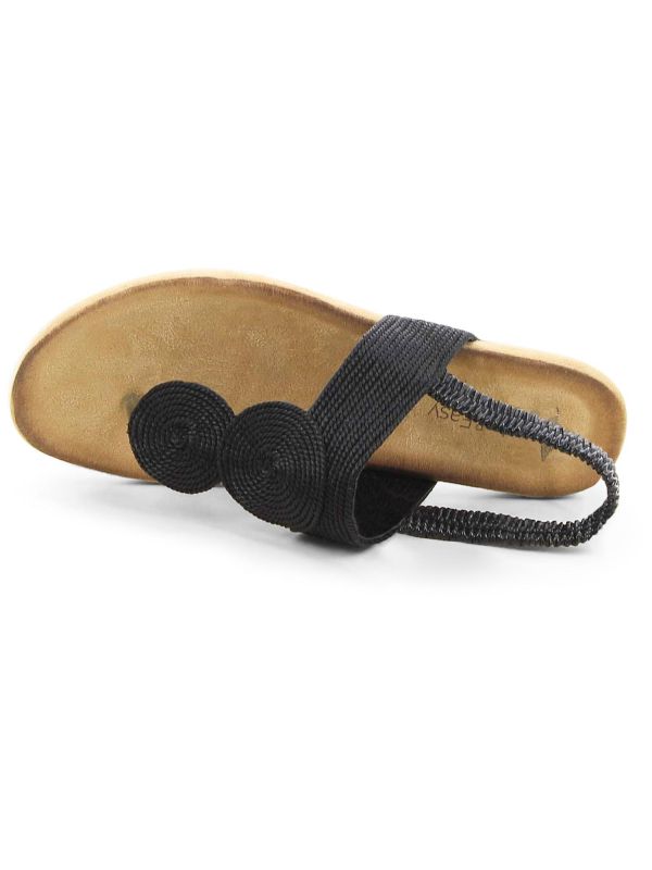 סנדלים כסופים בדוגמה קלועה לנשים