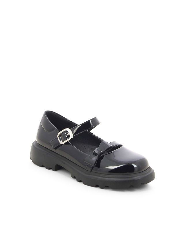 נעלי בובה מבריקות עם סוליית טרקטור לילדות